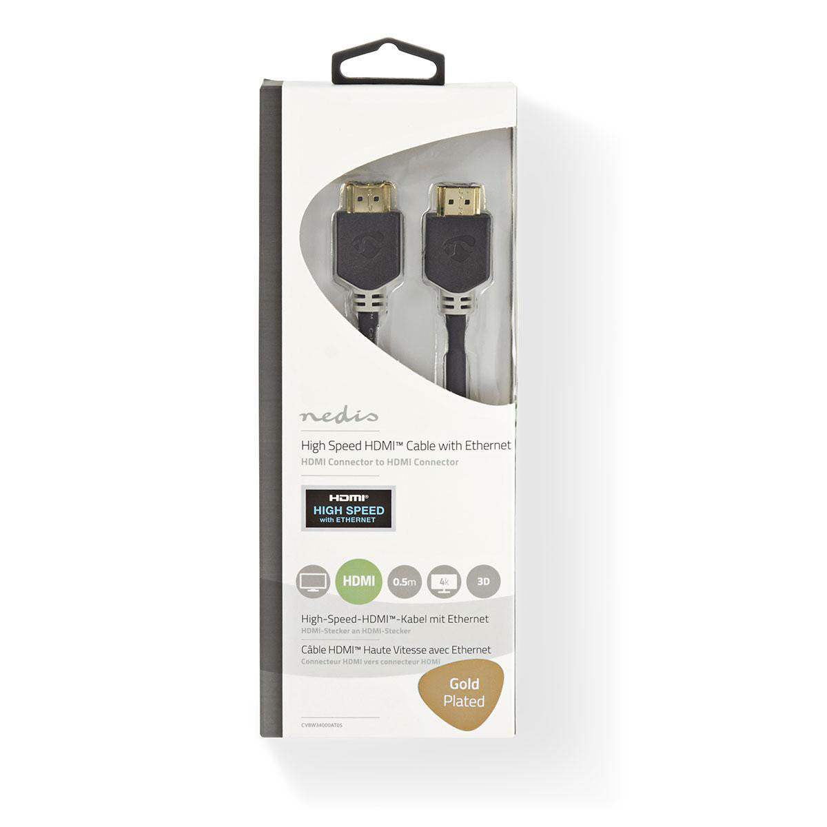 Cable Hdmi de Alta Velocidad con Ethernet | Conector - 0,5 m Antracita