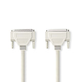 Cable Rs232 | D-sub de 25 Pines Macho - Hembra 2,0 m Color Marfil