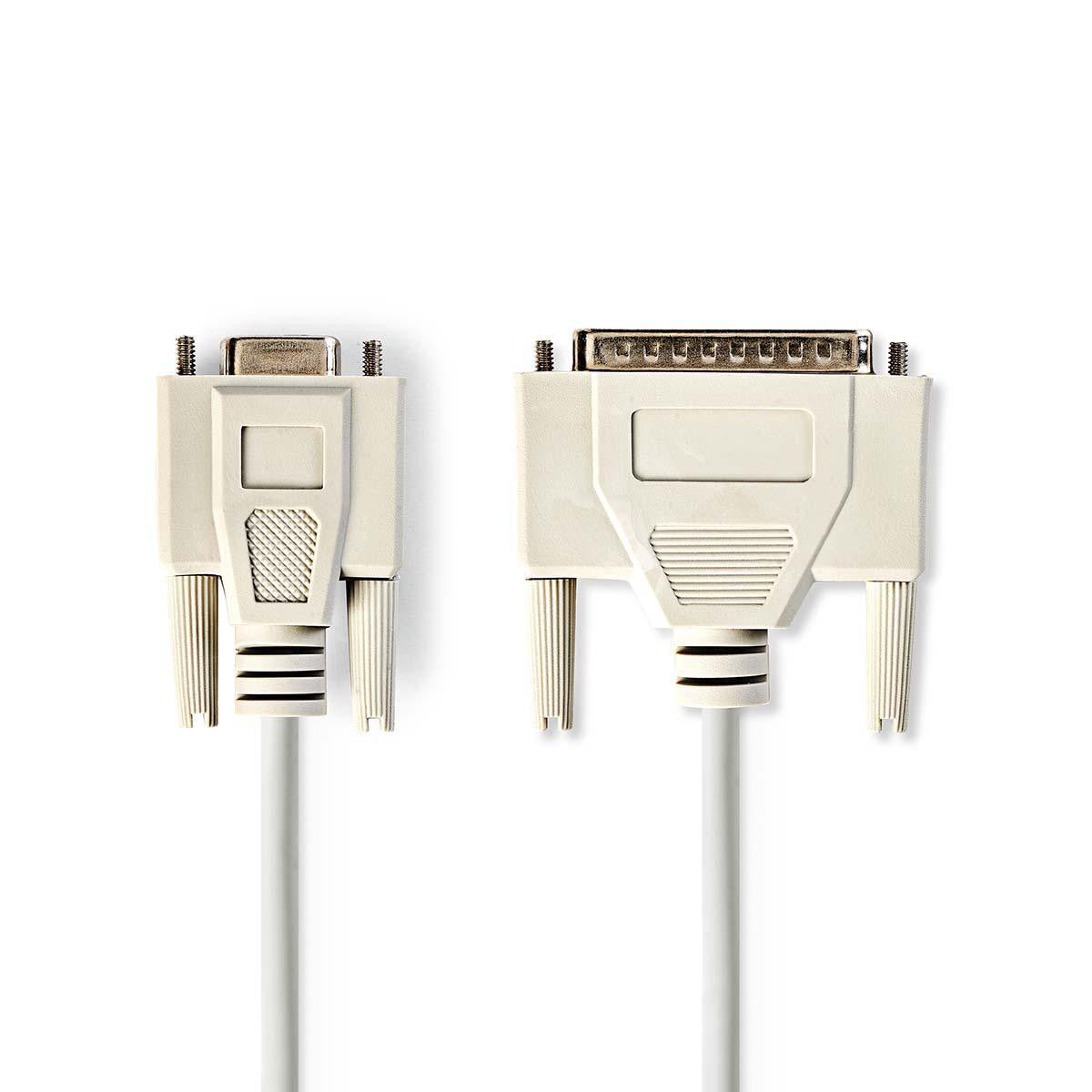 Cable Serie | D-sub de 9 Pines Hembra - 25 Macho 2,0 m Color Marfil