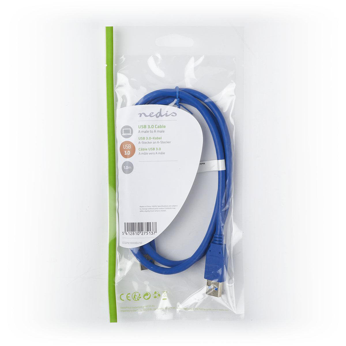 Cable USB 3.0 | A Macho - 1,0 m Azul