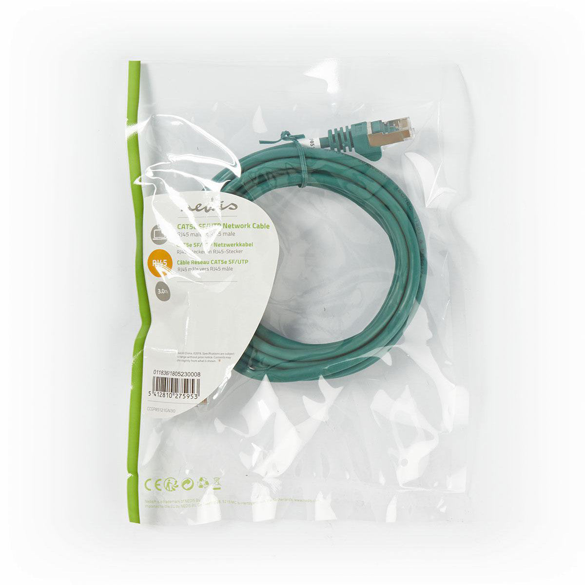 Cable de Red Cat5e Sf/utp | Rj45 Macho - 3,0 m Verde
