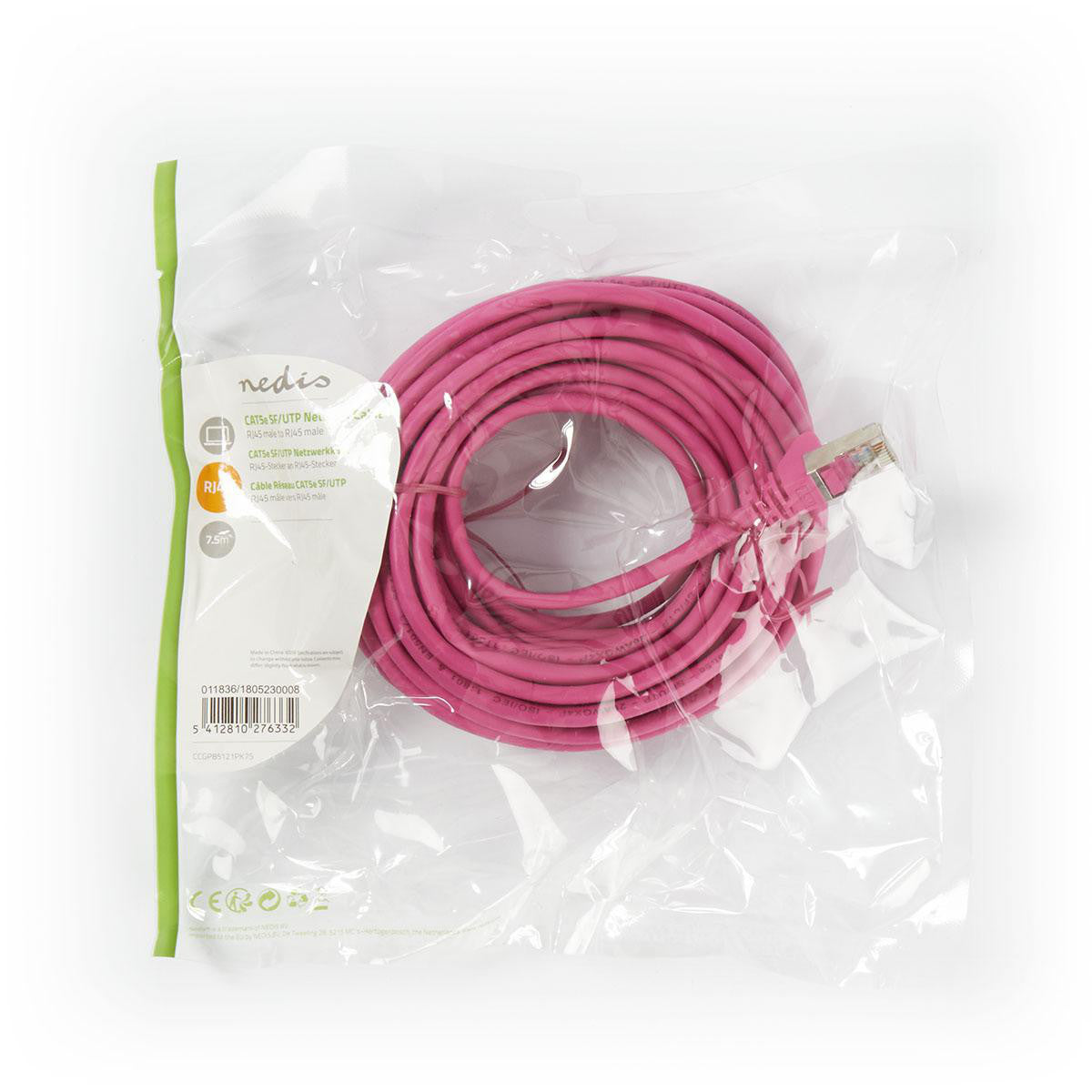 Cable de Red Cat5e Sf/utp | Rj45 Macho - 7,5 m Rosa