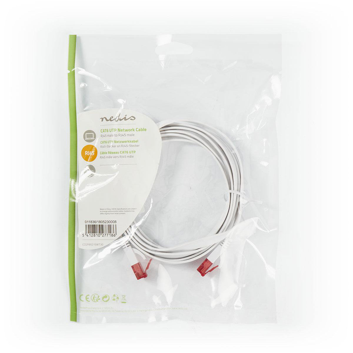 Cable de Red Cat6 UTP | Rj45 Macho - 3,0 m Blanco