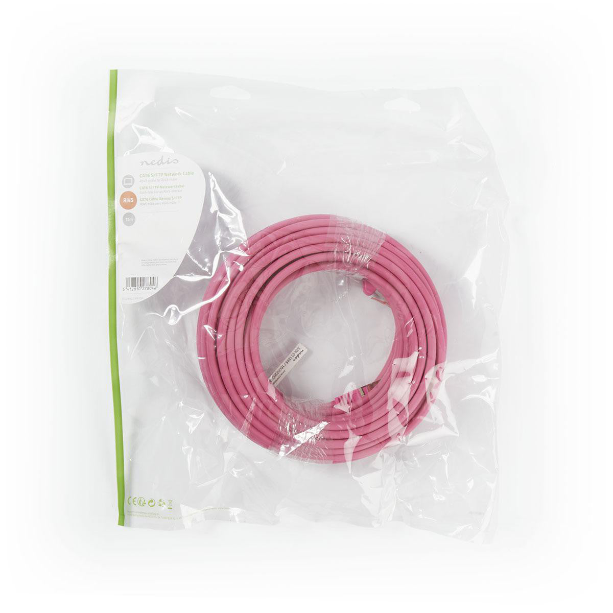Cable de Red Cat6 S/ftp | Rj45 Macho - 15 m Rosa Cables
