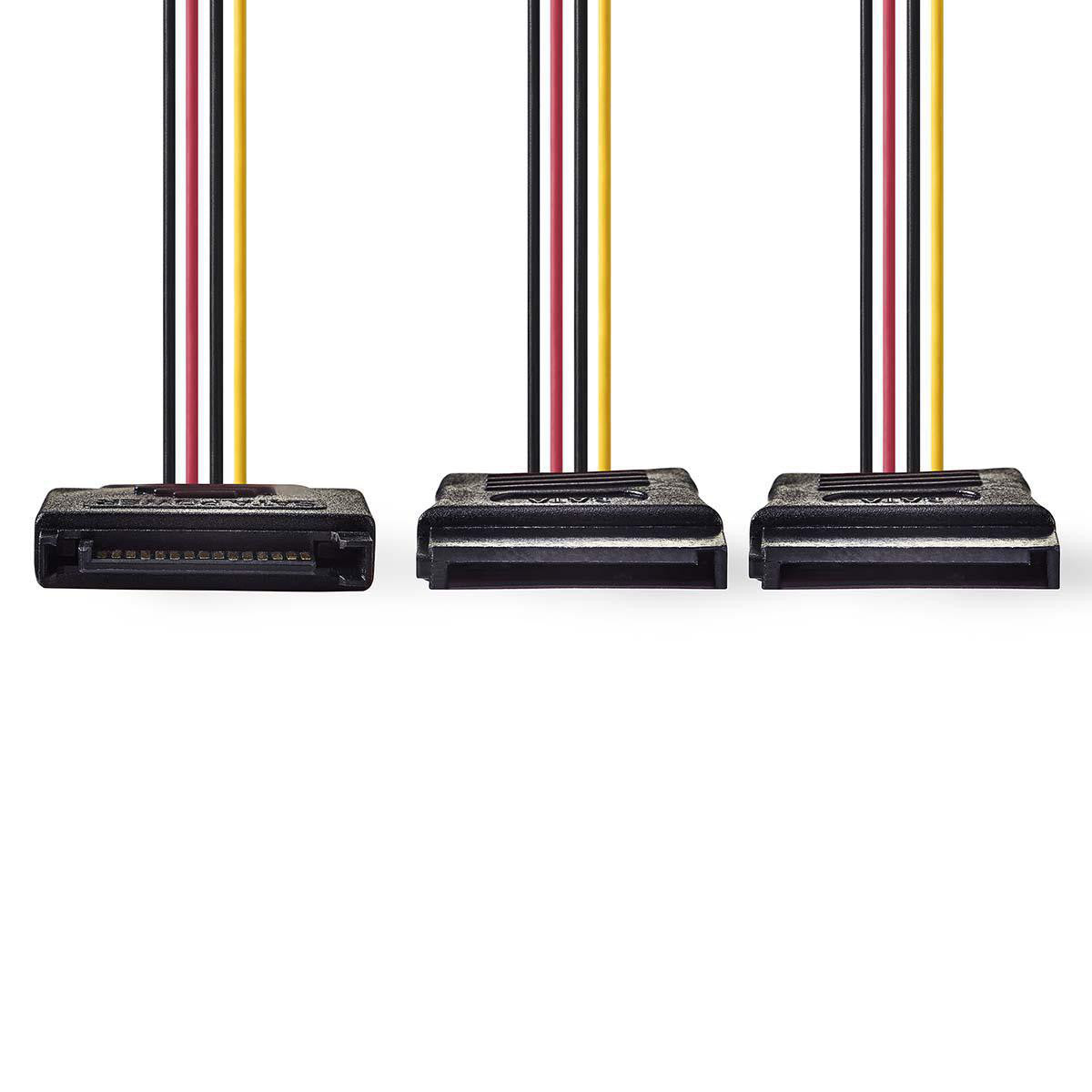 Cable de Alimentación Interno | Sata 15 Pines Macho - 2 x Hembra 0,15 m