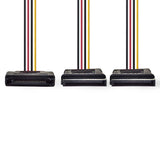 Cable de Alimentación Interno | Sata 15 Pines Macho - 2 x Hembra 0,15 m