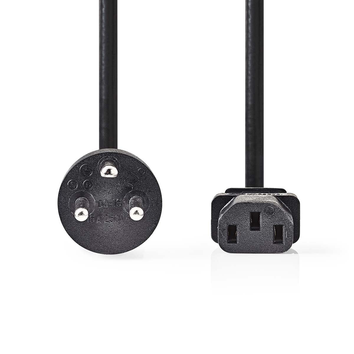 Cable de Alimentación | Conector Tipo K (Dinamarca) - Iec-320-c13 2,0 m Negro