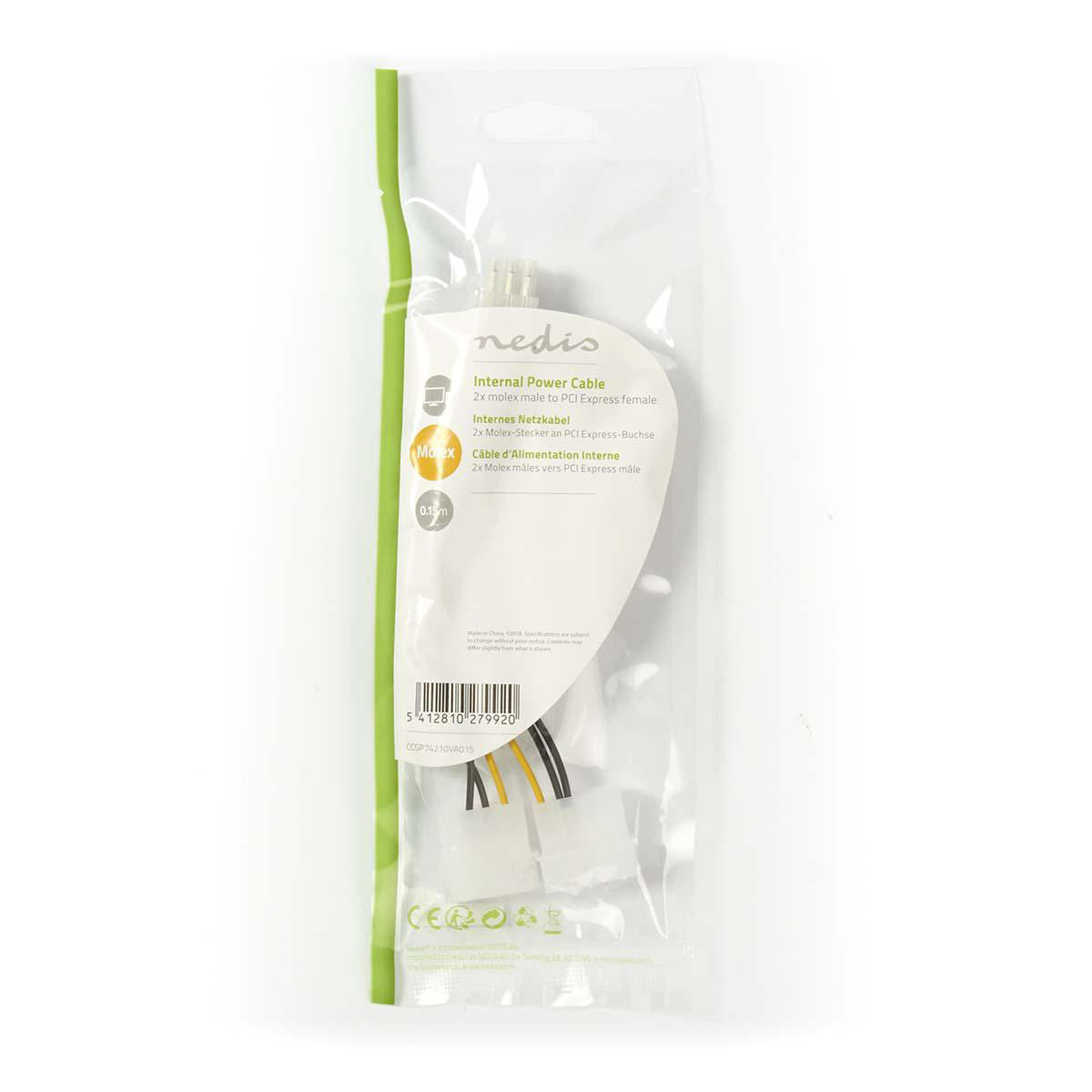 Cable de Alimentación Interno | 2 x Molex Macho - PCI Express Hembra 0,15 m