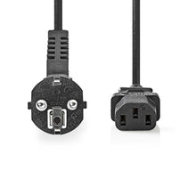 Power Cable 3 x 1.5 mm² | Schuko Male Angled - IEC-320-C13 2.0 m Black