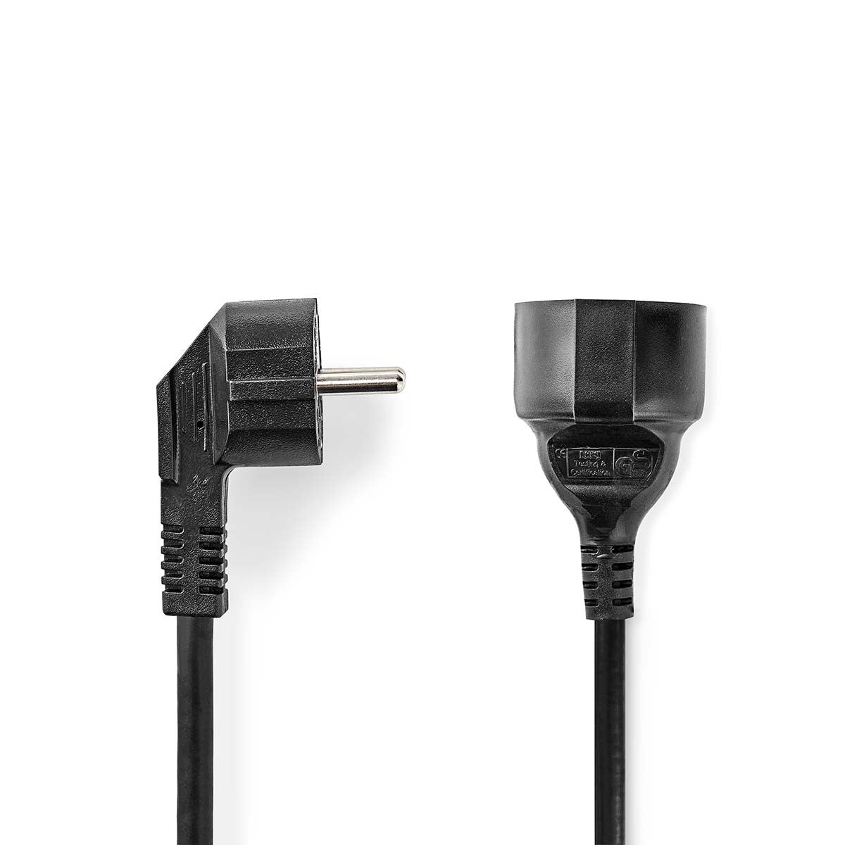 Cable de Alimentación | Schuko Macho en Ángulo - Hembra 3,0 m Negro