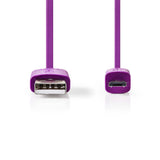 Cable USB 2.0 | A Macho - Micro B 1,0 m Violeta
