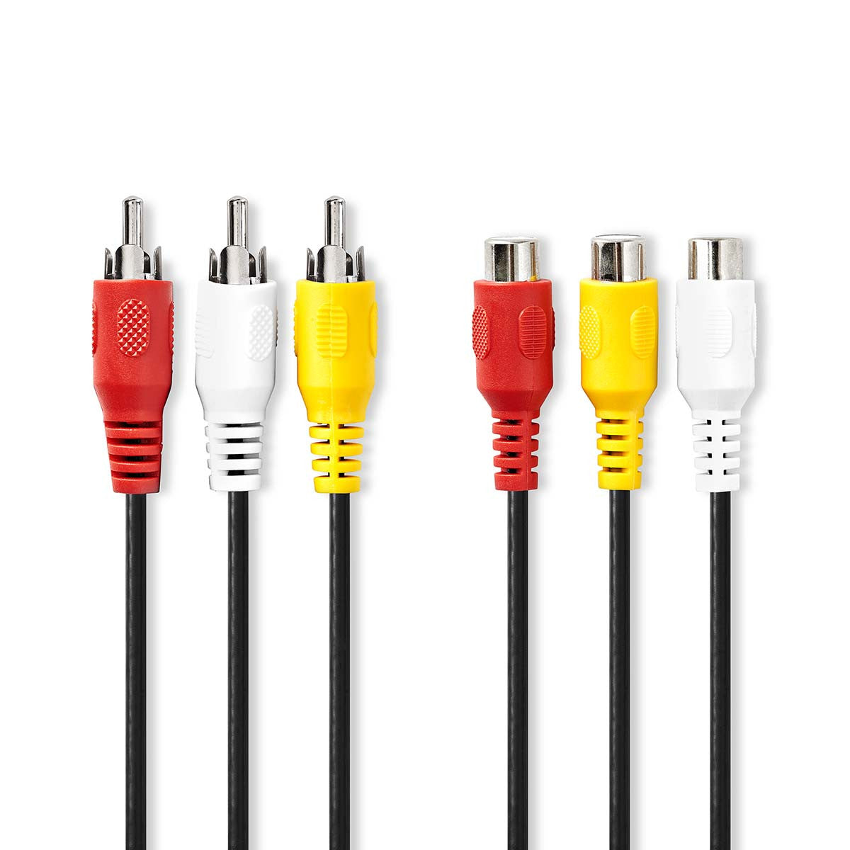 Cable de Vídeo Compuesto | 3x RCA Macho - Hembra 5,0 m Negro