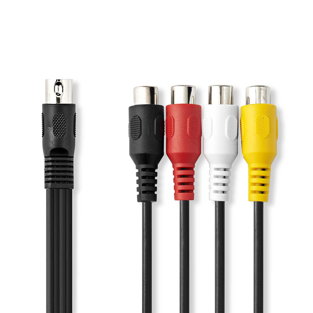 Cable de Audio DIN | 5 Pines Macho - 4x RCA Hembra 0,2 m Negro