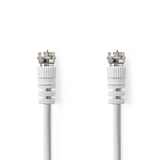 Cable de Satélite y Antena | F Macho - 1,5 m Blanco