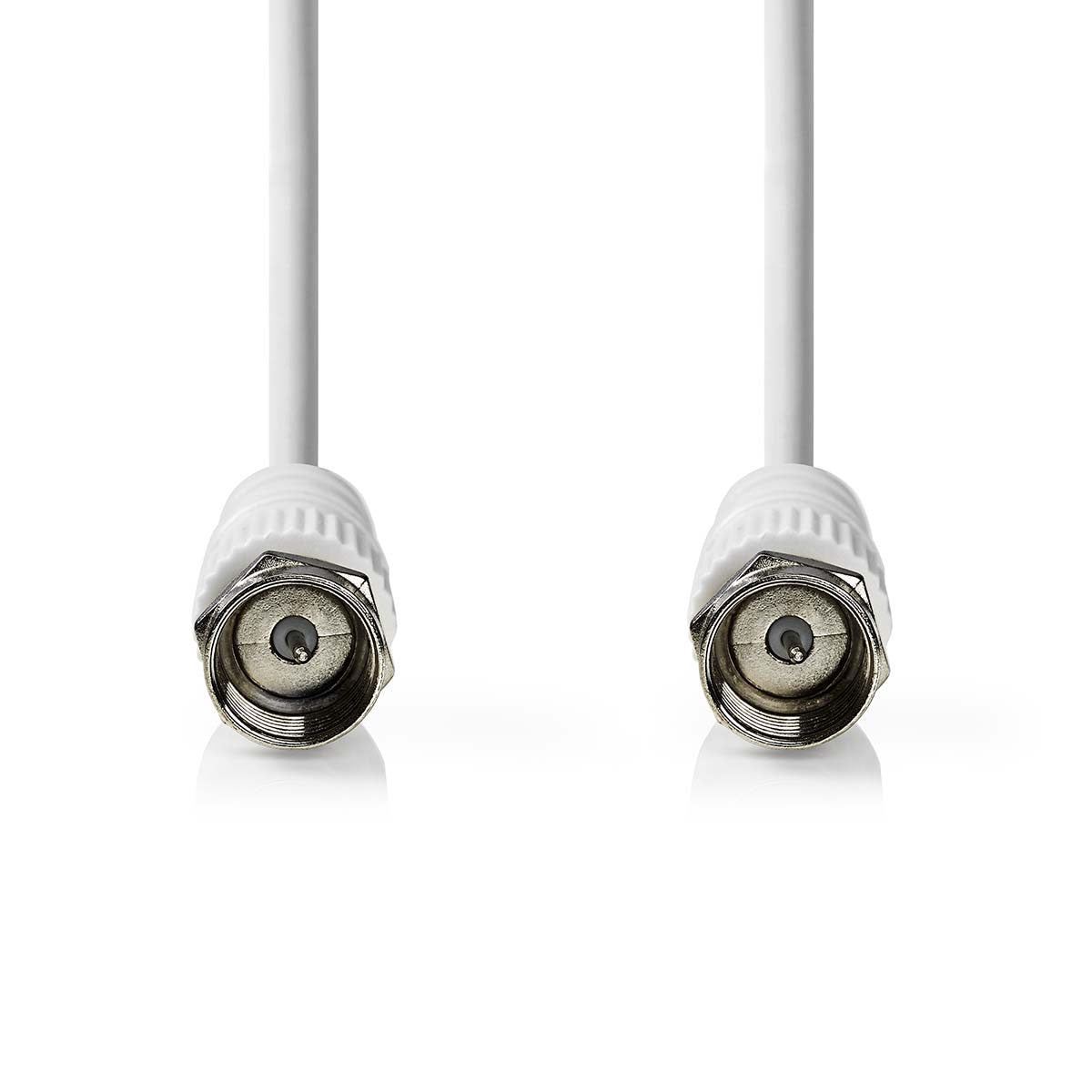 Cable de Satélite y Antena | F Macho - 1,5 m Blanco
