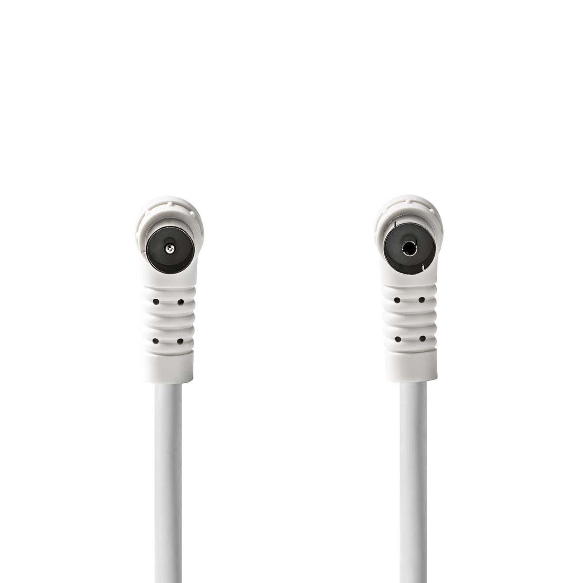 Cable Coaxial de 120 dB | IEC (Coaxial) Macho en Ángulo - Hembra 20 m Blanco