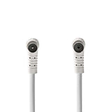 Cable Coaxial de 120 dB | IEC (Coaxial) Macho en Ángulo - Hembra 20 m Blanco