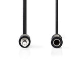 Cable de Audio Estéreo jack Macho 3,5 mm a Hembra 6,35mm de 0,2 m color Negro