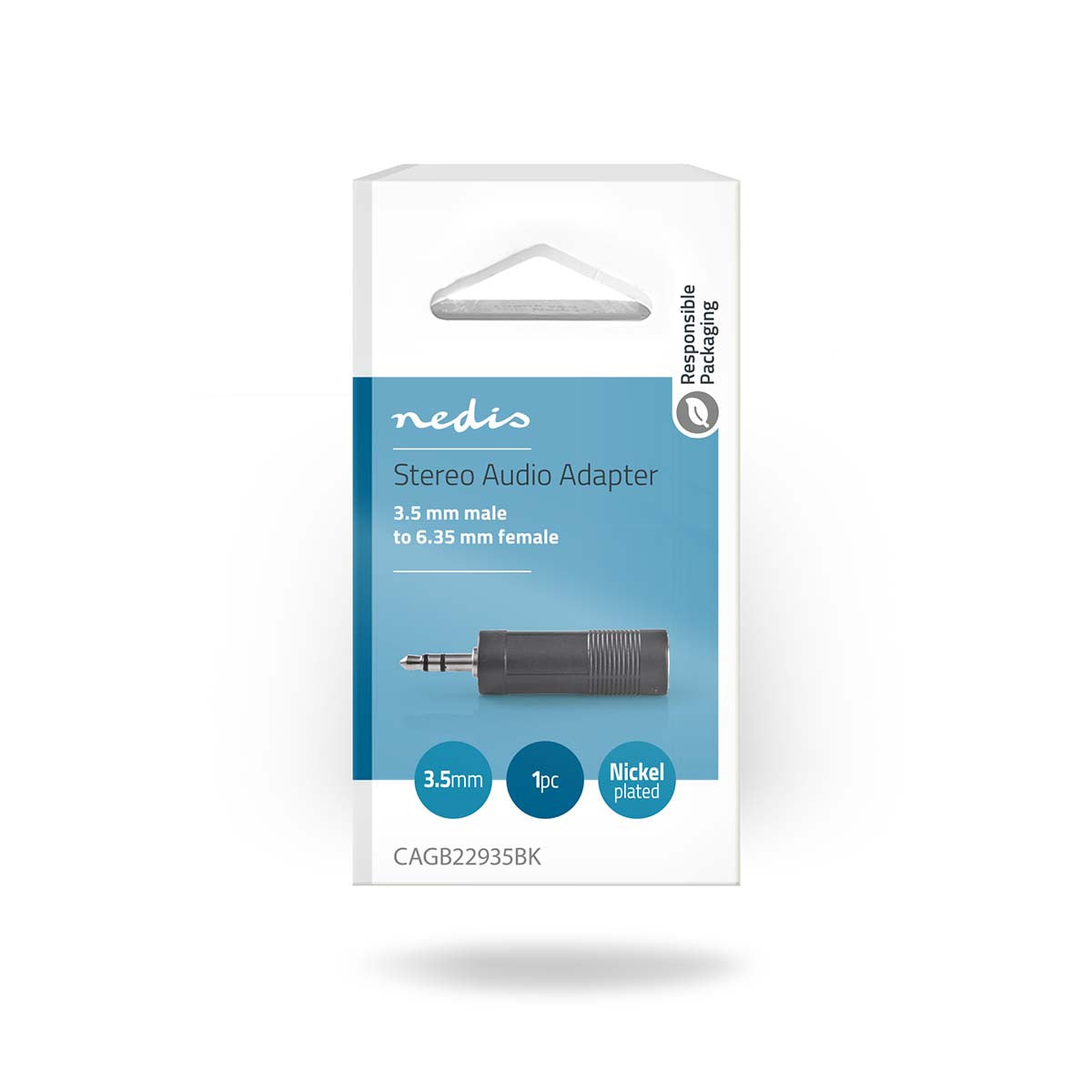 Adaptador de Audio Estéreo | Macho 3,5 mm - Hembra 6,35 Negro