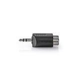 Adaptador de Audio Estéreo | Macho 3,5 mm - 2x RCA Hembra Negro