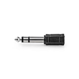 Adaptador de Audio Estéreo | Macho 6,35 mm - Hembra 3,5 Negro