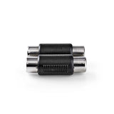 Adaptador de Audio Estéreo | 2x RCA Hembra - Negro