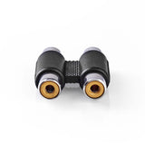 Adaptador de Audio Estéreo | 2x RCA Hembra - Negro