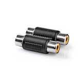 Adaptador de Audio Estéreo | 2x RCA Hembra - Negro
