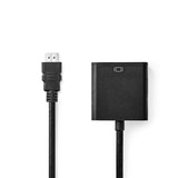 Cable Hdmi-VGA | Conector Hdmi - VGA Hembra + Salida de 3,5 mm 0,2 m Negro