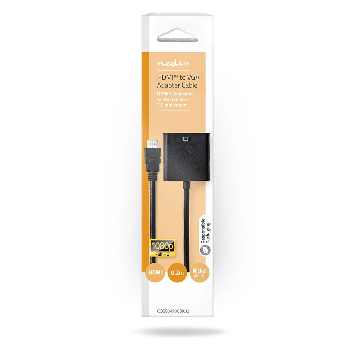 Cable Hdmi-VGA | Conector Hdmi - VGA Hembra + Salida de 3,5 mm 0,2 m Negro