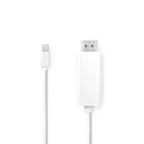 Cable Mini Displayport-hdmi | Displayport Macho - Conector Hdmi 2,0 m Blanco Cables