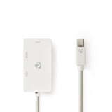 Cable Adaptador Multipuerto Mini Displayport | Macho - VGA Hembra/dvi-d Hembra de 24+1 Pines/entrada Hdmi 0,2 m Blanco