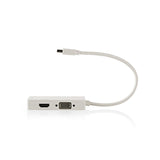 Cable Adaptador Multipuerto Mini Displayport | Macho - VGA Hembra/dvi-d Hembra de 24+1 Pines/entrada Hdmi 0,2 m Blanco