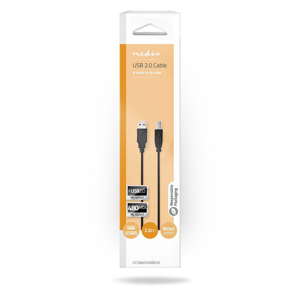 Cable USB 2.0 | A Macho - B 2,0 m Negro