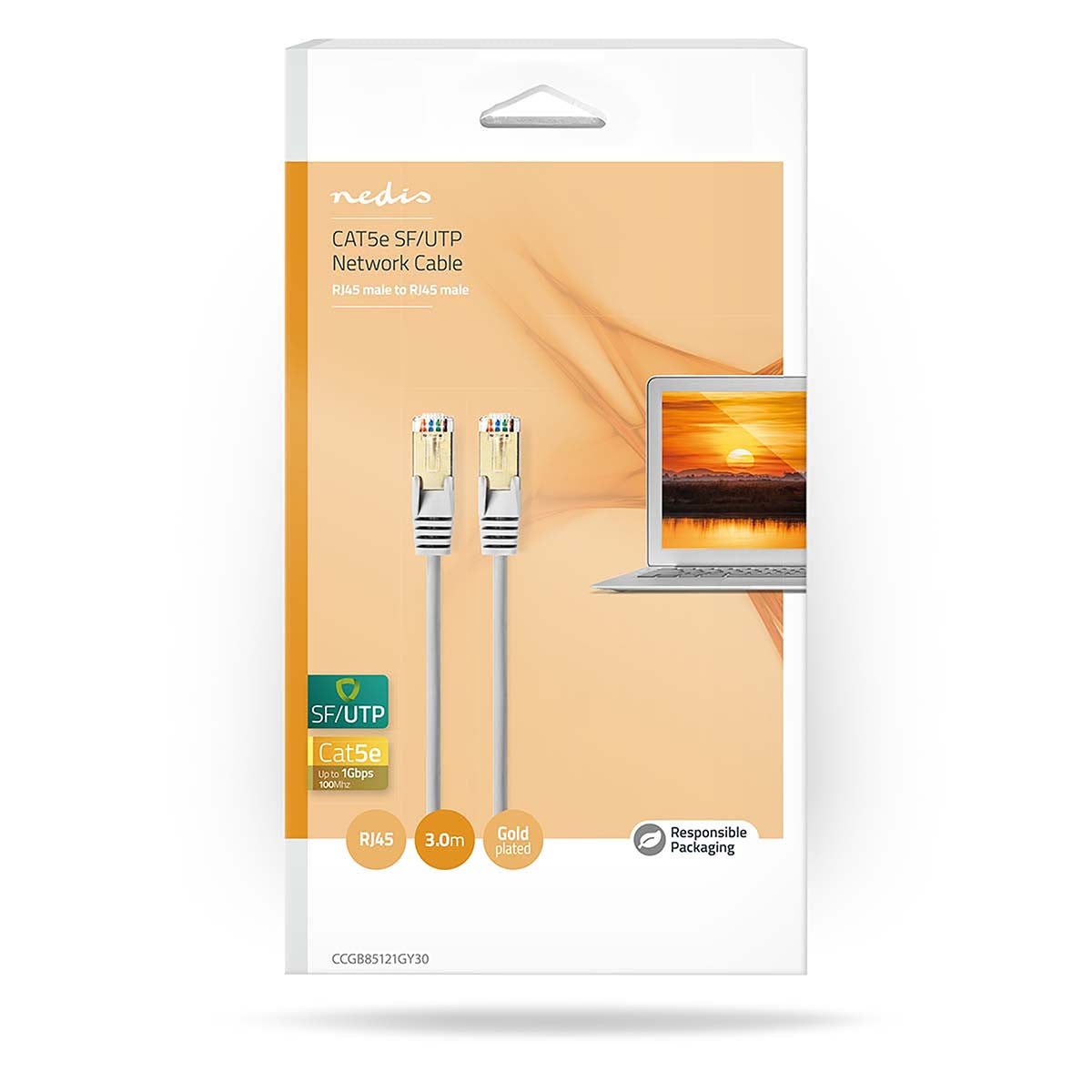 Cable de Red Cat5e Sf/utp | Rj45 (8p8c) Macho - 3,0 m Gris