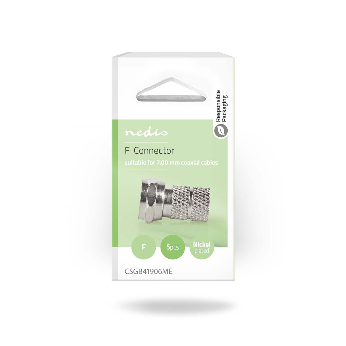 Conector F | Varón - Para Cables de 7,00 mm 5 Unidades Metal