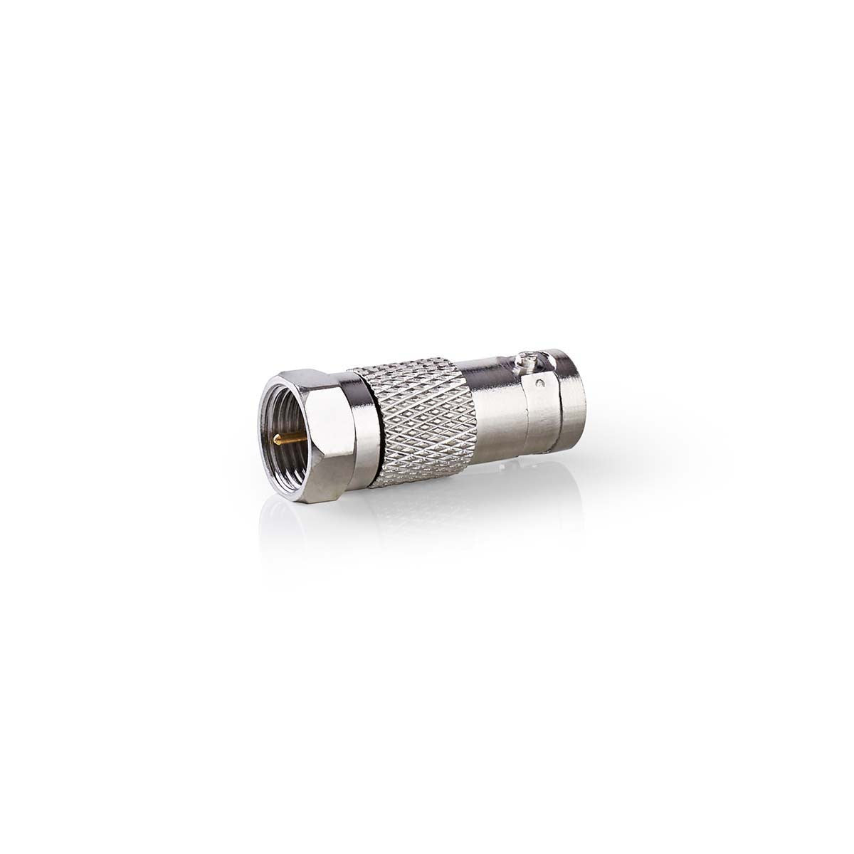 Adaptador de Satélite y Antena | F Macho - Coaxial Hembra Metal