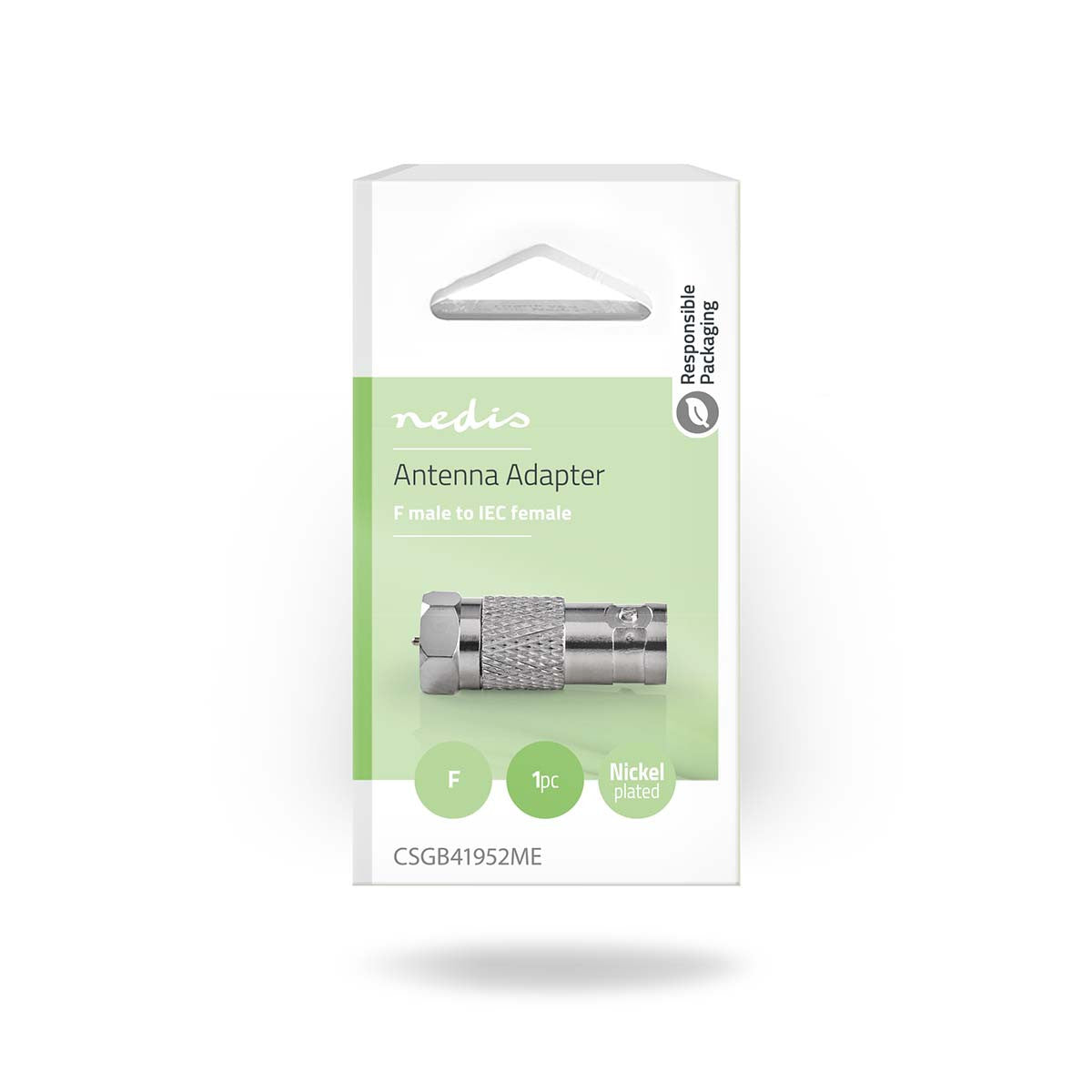 Adaptador de Satélite y Antena | F Macho - Coaxial Hembra Metal