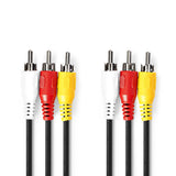 Cable de Vídeo Compuesto | 3x RCA Macho - 1,5 m Negro