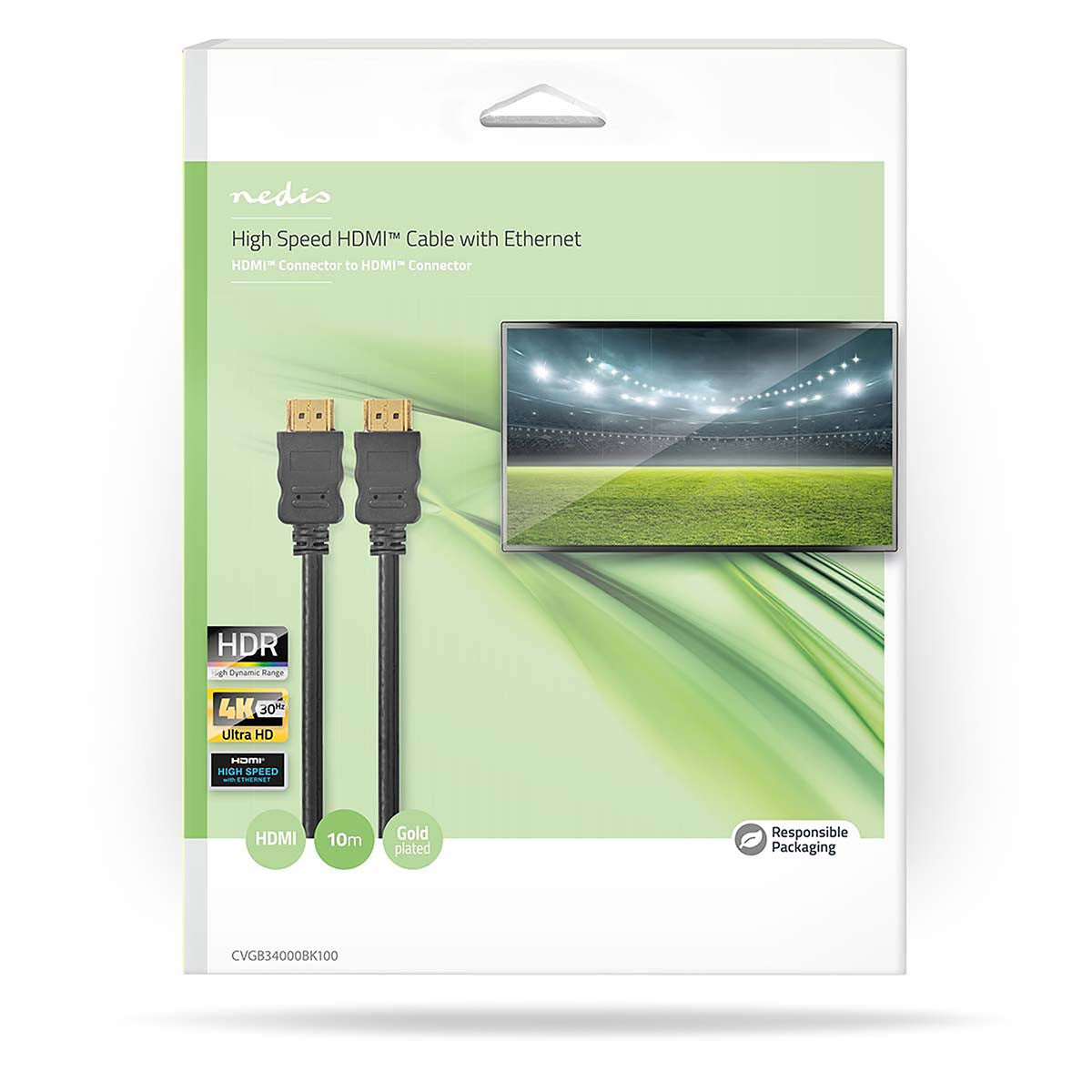 Cable Hdmi de Alta Velocidad con Ethernet | Conector Hdmi - 10 m Negro