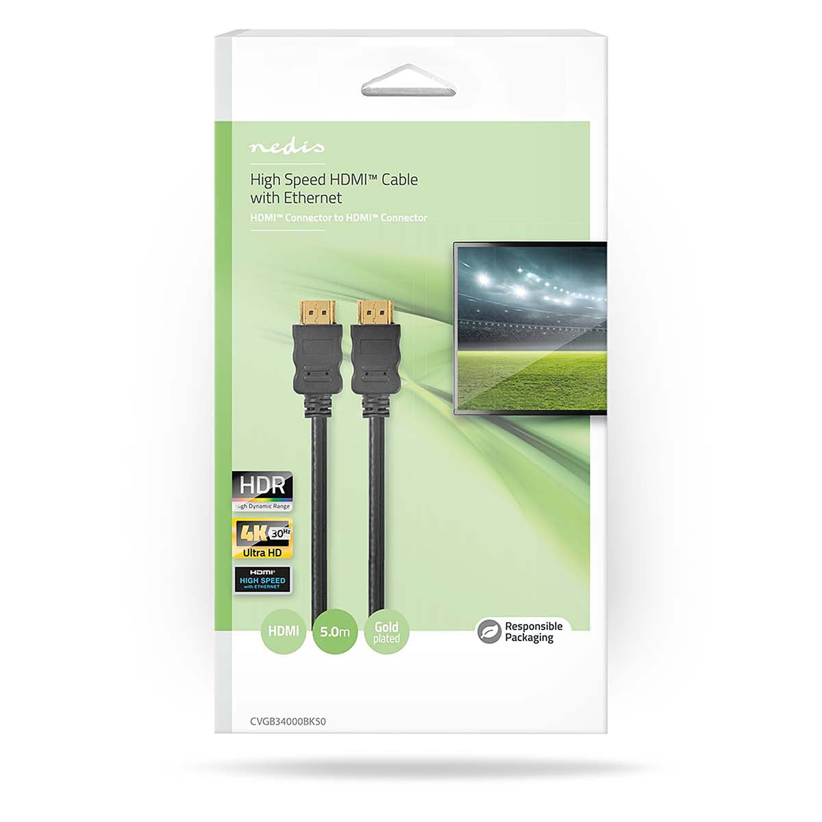 Cable Hdmi de Alta Velocidad con Ethernet | Conector Hdmi - 5,0 m Negro