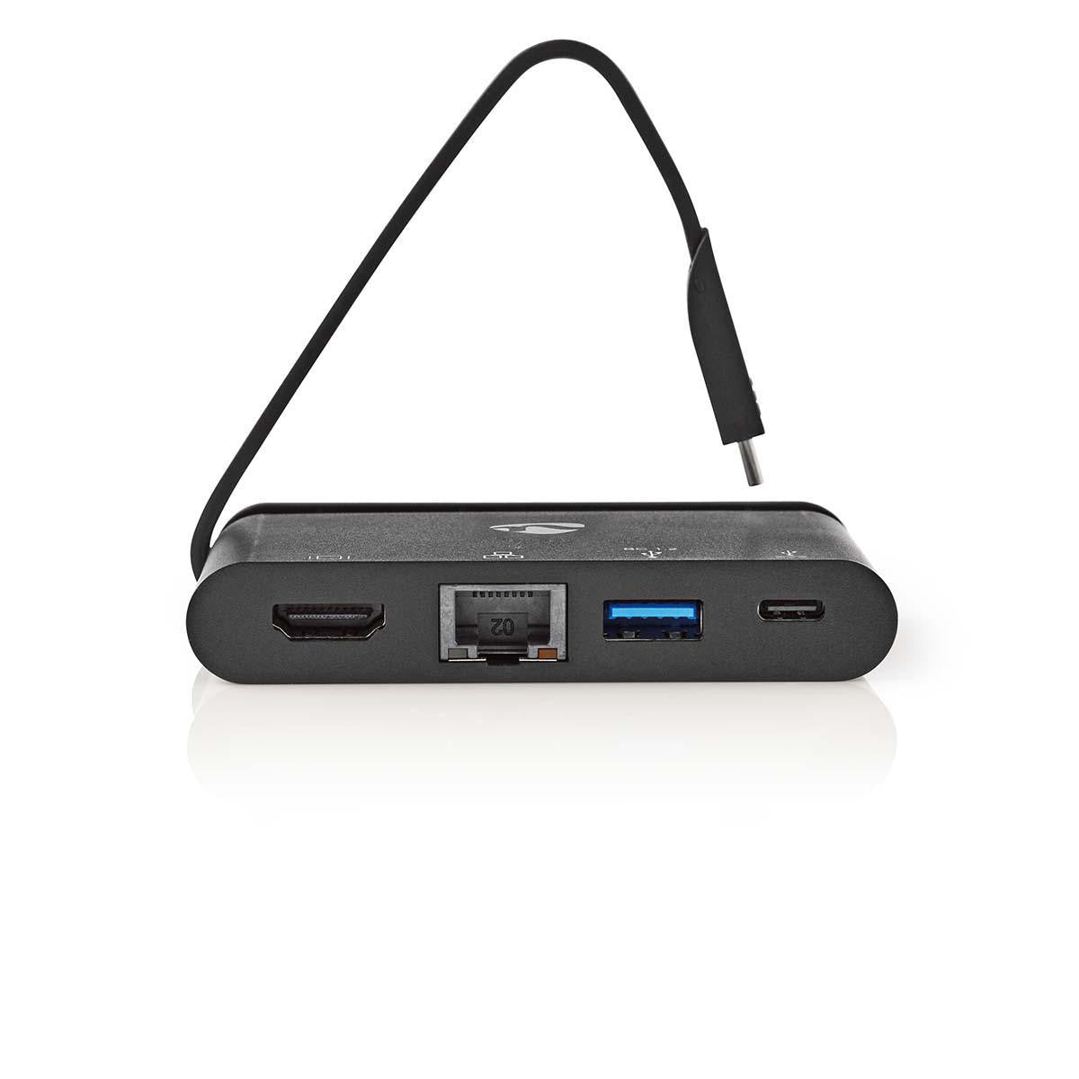 Concentrador Para Ordenador | USB Type-c Usb-c/usb 3.0/hdmi/ethernet Gigabit Suministro de Potencia 100 W Negro