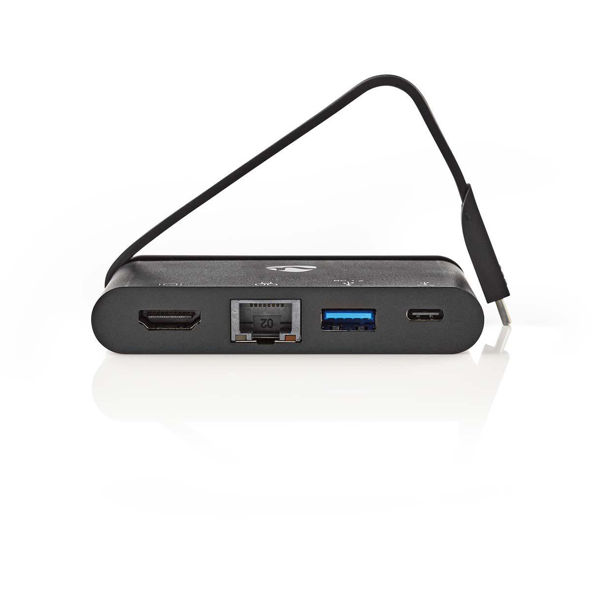 Concentrador Para Ordenador | USB Type-c Usb-c/usb 3.0/hdmi/ethernet Gigabit Suministro de Potencia 100 W Negro