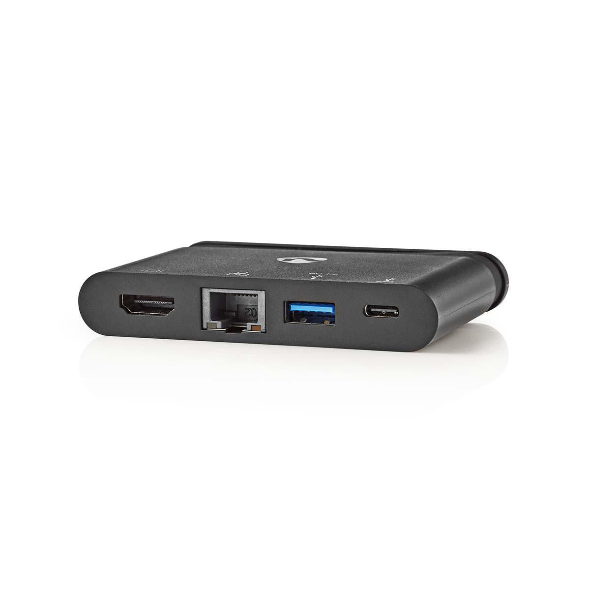 Concentrador Para Ordenador | USB Type-c Usb-c/usb 3.0/hdmi/ethernet Gigabit Suministro de Potencia 100 W Negro