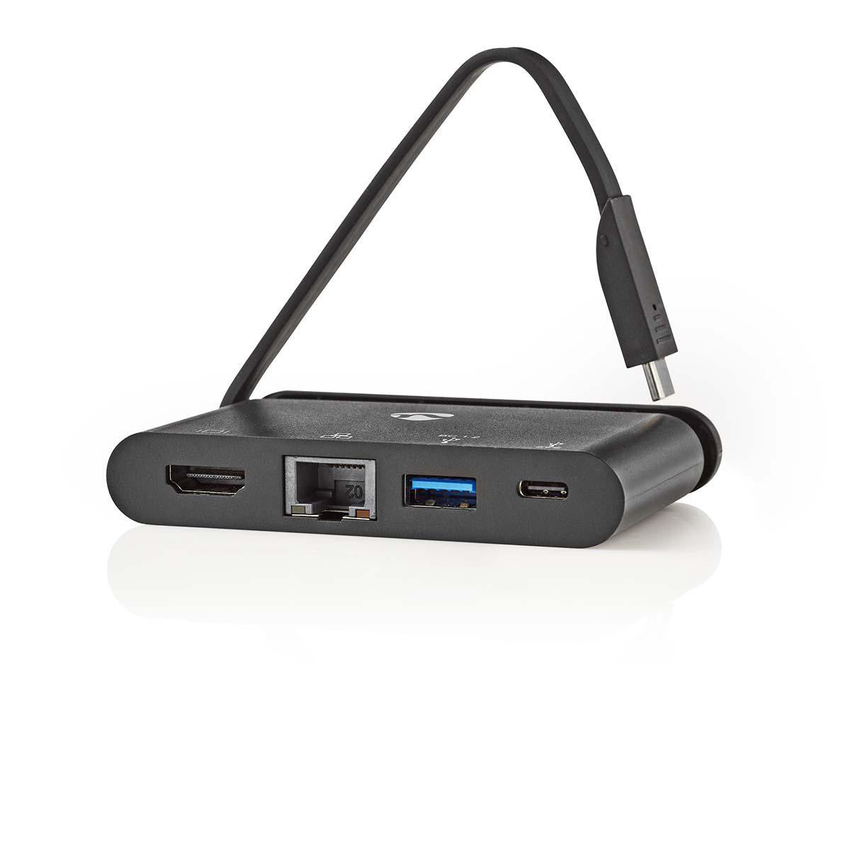 Concentrador Para Ordenador | USB Type-c Usb-c/usb 3.0/hdmi/ethernet Gigabit Suministro de Potencia 100 W Negro