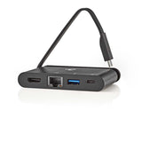 Concentrador Para Ordenador | USB Type-c Usb-c/usb 3.0/hdmi/ethernet Gigabit Suministro de Potencia 100 W Negro