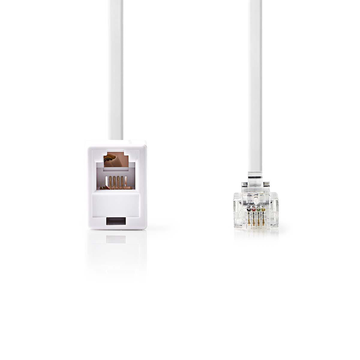 Cable Alargador de Telecomunicaciones | Rj11 Macho - Hembra 10,0 m Blanco