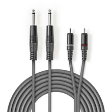 Stereo Audio Cable 2x 6.35 mm Male to 2x RCA Male