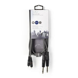 Cable de Audio Estéreo | 2x 6,35 mm Macho - RCA 1,5 m Gris