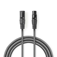 Cable de Audio XLR Balanceado Nedis 3 Pines Macho a Hembra - Gris